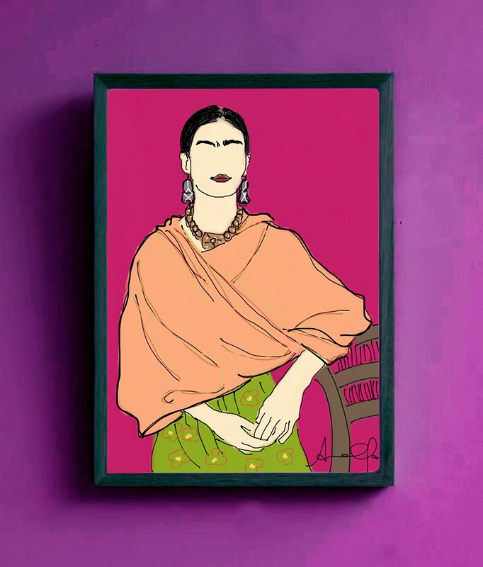 Quadro emoldurado Coleção HashTag Frida by Ana Clara Tissot - 3